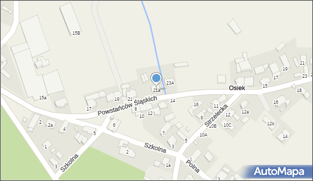 Osiek, Powstańców Śląskich, 21a, mapa Osiek