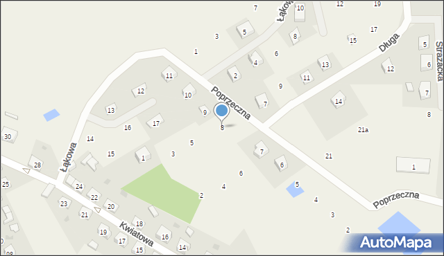 Osiek, Poprzeczna, 8, mapa Osiek