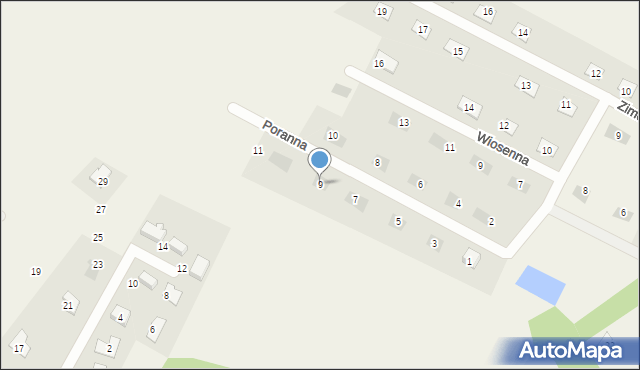 Osiek nad Wisłą, Poranna, 9, mapa Osiek nad Wisłą