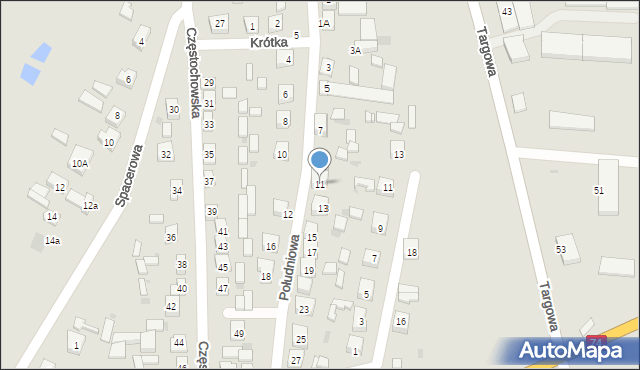 Osjaków, Południowa, 11, mapa Osjaków