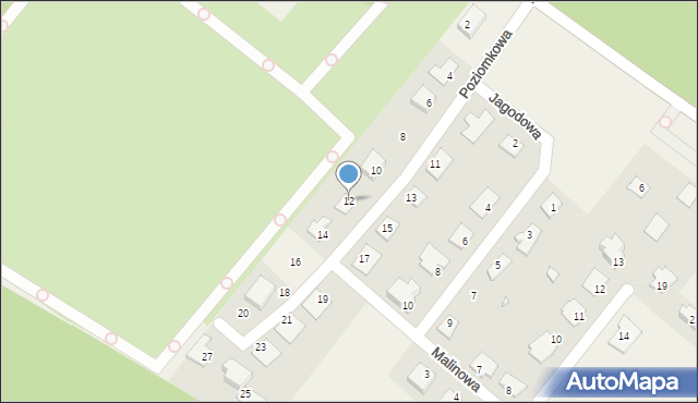 Osówiec, Poziomkowa, 12, mapa Osówiec