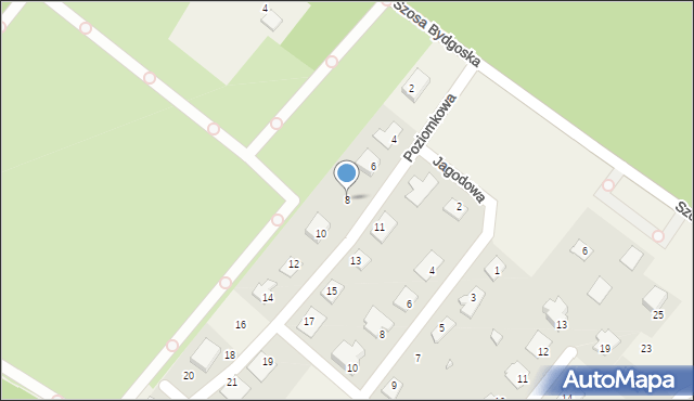 Osówiec, Poziomkowa, 8, mapa Osówiec