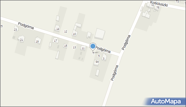 Ossy, Podgórna, 7, mapa Ossy