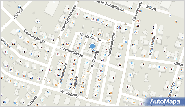 Ostrołęka, Podbipięty Longinusa, 12, mapa Ostrołęka