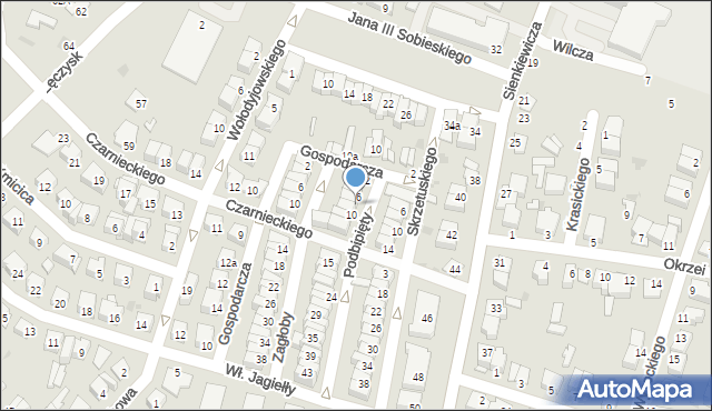 Ostrołęka, Podbipięty Longinusa, 8, mapa Ostrołęka