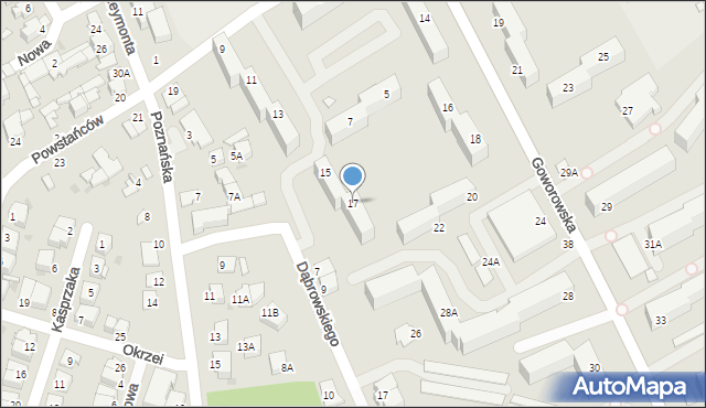 Ostrołęka, Powstańców, 17, mapa Ostrołęka