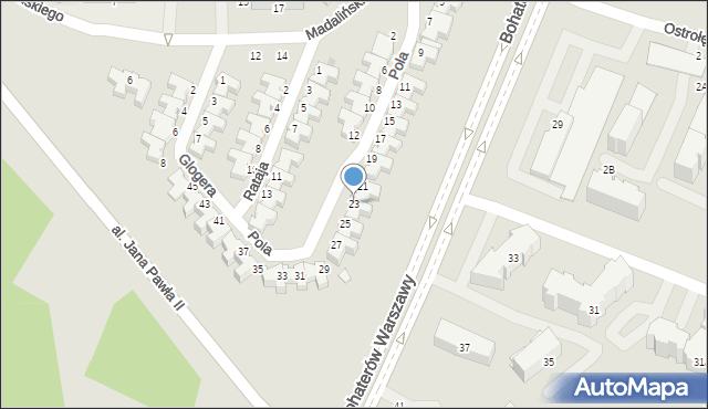 Ostrołęka, Pola Wincentego, 23, mapa Ostrołęka