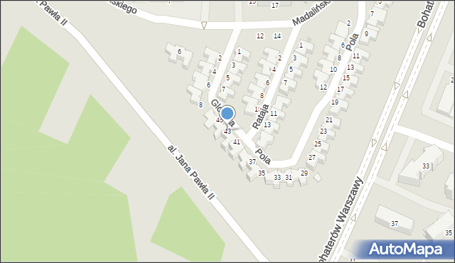 Ostrołęka, Pola Wincentego, 43, mapa Ostrołęka