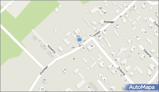 Ostrołęka, Pomian, 18, mapa Ostrołęka