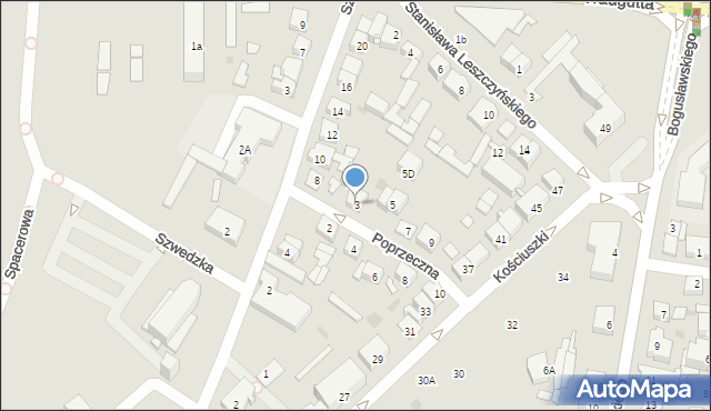 Ostrołęka, Poprzeczna, 3, mapa Ostrołęka