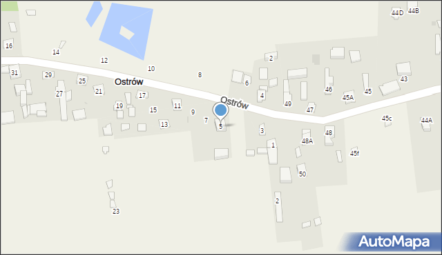 Ostrów, Podmiejska, 5, mapa Ostrów
