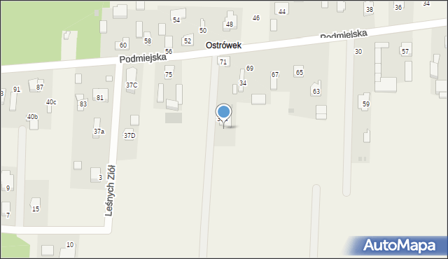 Ostrów, Podmiejska, 71a, mapa Ostrów