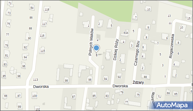 Ostrów, Polnych Maków, 6, mapa Ostrów