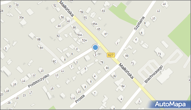 Ostrów Mazowiecka, Podstoczysko, 1, mapa Ostrów Mazowiecka