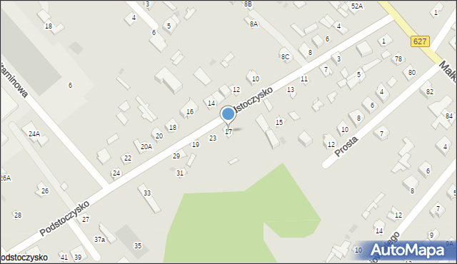 Ostrów Mazowiecka, Podstoczysko, 17, mapa Ostrów Mazowiecka