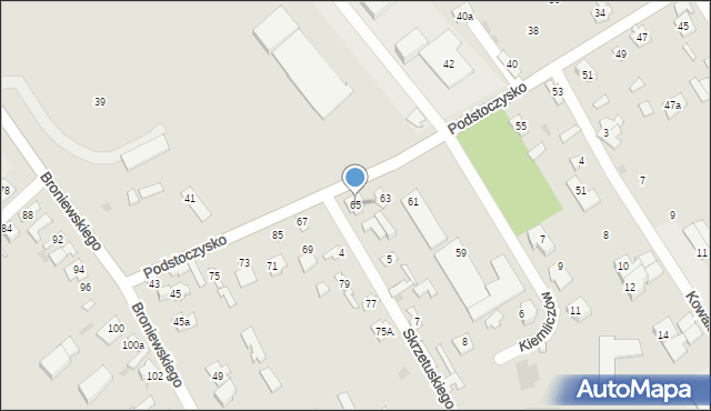 Ostrów Mazowiecka, Podstoczysko, 65, mapa Ostrów Mazowiecka