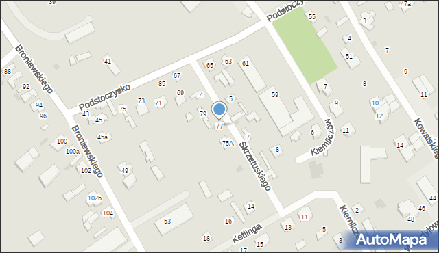 Ostrów Mazowiecka, Podstoczysko, 77, mapa Ostrów Mazowiecka