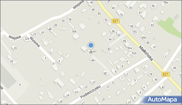 Ostrów Mazowiecka, Podstoczysko, 8B, mapa Ostrów Mazowiecka