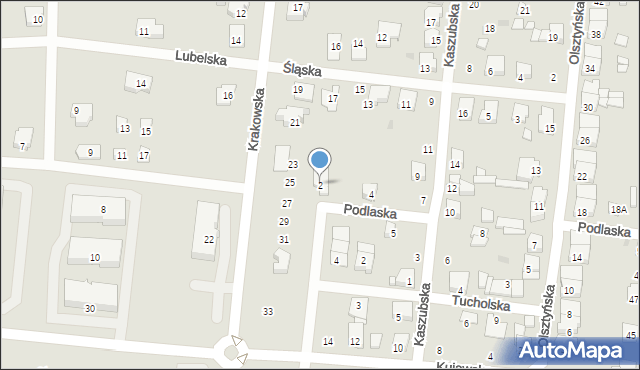Ostrów Wielkopolski, Podlaska, 2, mapa Ostrów Wielkopolski