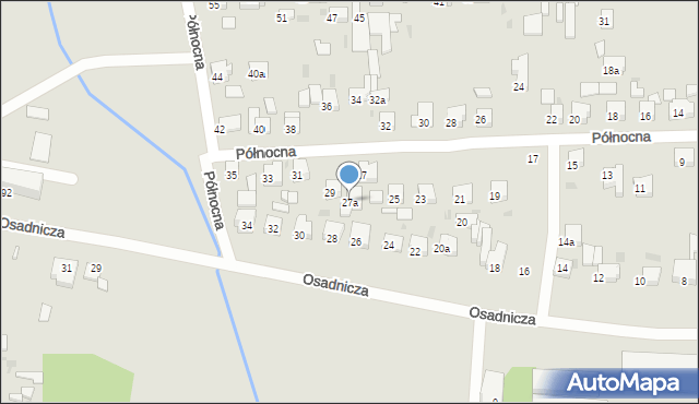 Ostrów Wielkopolski, Północna, 27a, mapa Ostrów Wielkopolski