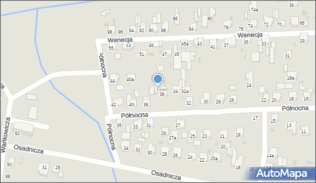 Ostrów Wielkopolski, Północna, 36a, mapa Ostrów Wielkopolski