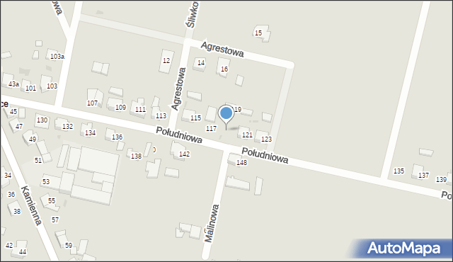 Ostrów Wielkopolski, Południowa, 119a, mapa Ostrów Wielkopolski