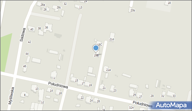 Ostrów Wielkopolski, Południowa, 19B, mapa Ostrów Wielkopolski