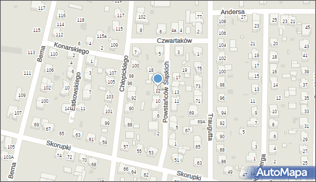 Ostrów Wielkopolski, Powstańców Śląskich, 12, mapa Ostrów Wielkopolski