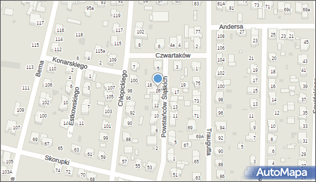 Ostrów Wielkopolski, Powstańców Śląskich, 16, mapa Ostrów Wielkopolski