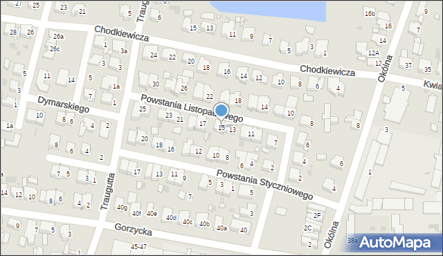 Ostrów Wielkopolski, Powstania Listopadowego, 15, mapa Ostrów Wielkopolski