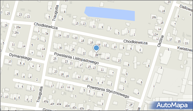 Ostrów Wielkopolski, Powstania Listopadowego, 18, mapa Ostrów Wielkopolski