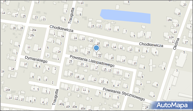 Ostrów Wielkopolski, Powstania Listopadowego, 24, mapa Ostrów Wielkopolski