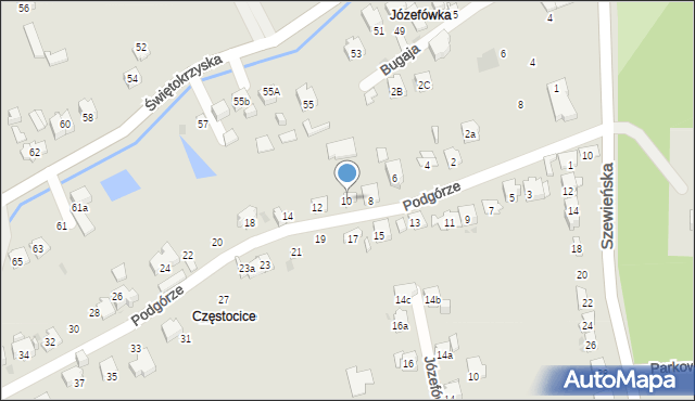 Ostrowiec Świętokrzyski, Podgórze, 10, mapa Ostrowiec Świętokrzyski