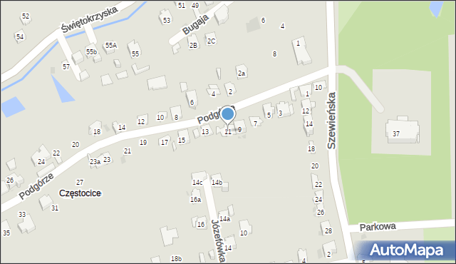 Ostrowiec Świętokrzyski, Podgórze, 11, mapa Ostrowiec Świętokrzyski