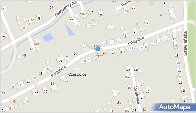 Ostrowiec Świętokrzyski, Podgórze, 21, mapa Ostrowiec Świętokrzyski