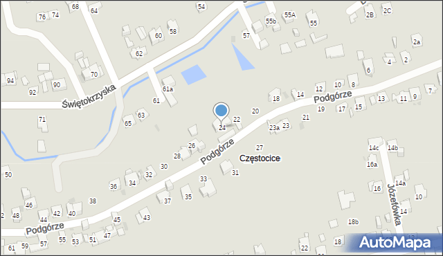 Ostrowiec Świętokrzyski, Podgórze, 24, mapa Ostrowiec Świętokrzyski