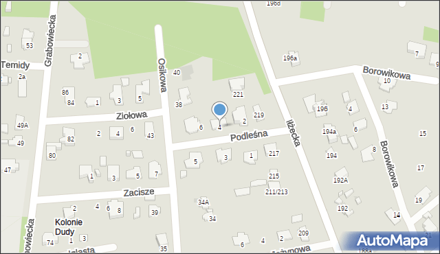 Ostrowiec Świętokrzyski, Podleśna, 4, mapa Ostrowiec Świętokrzyski