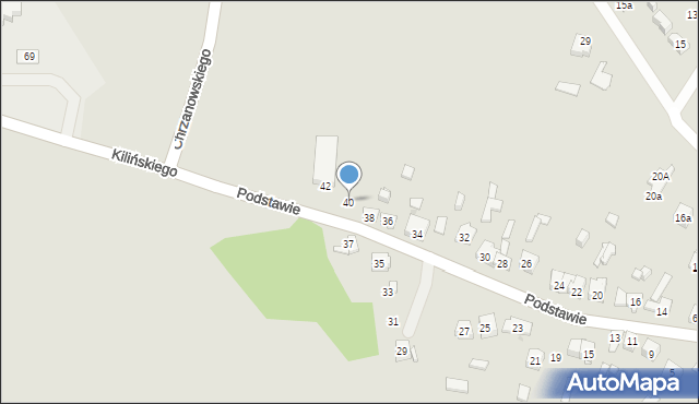 Ostrowiec Świętokrzyski, Podstawie, 40, mapa Ostrowiec Świętokrzyski