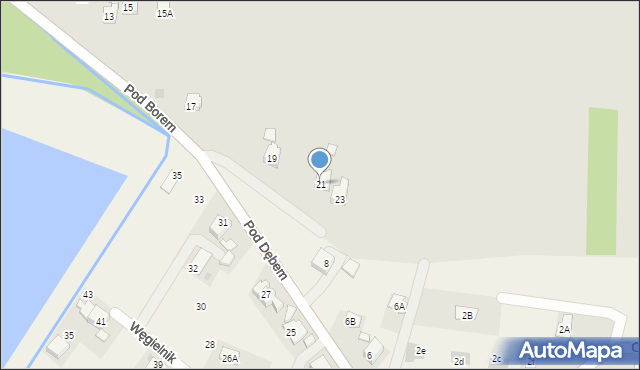 Oświęcim, Pod Borem, 21, mapa Oświęcimia