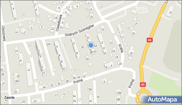 Oświęcim, Polna, 18, mapa Oświęcimia
