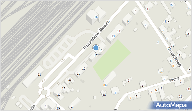 Oświęcim, Powstańców Śląskich, 17, mapa Oświęcimia
