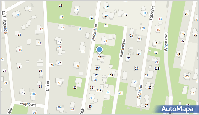Otrębusy, Podleśna, 25, mapa Otrębusy