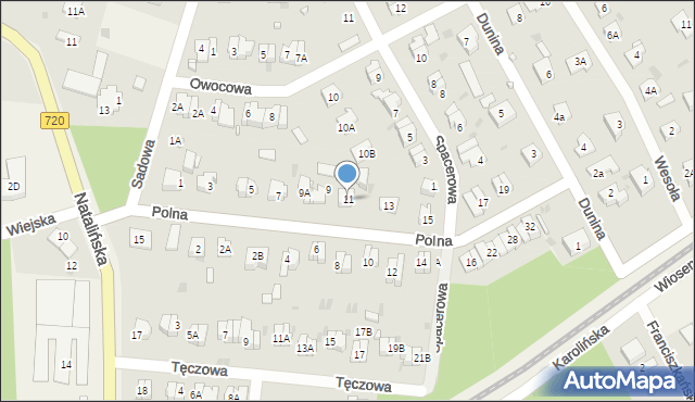 Otrębusy, Polna, 11, mapa Otrębusy