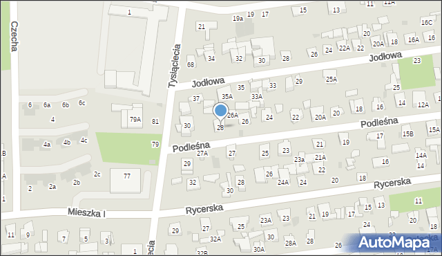 Otwock, Podleśna, 28, mapa Otwock