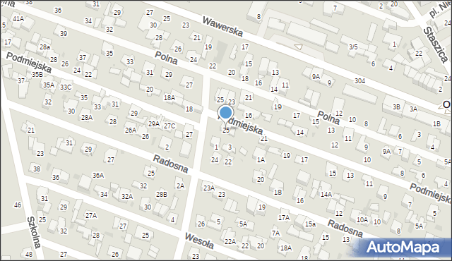 Otwock, Podmiejska, 25, mapa Otwock
