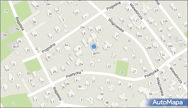 Otwock, Poetycka, 19, mapa Otwock