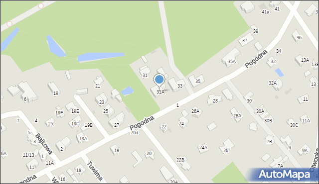 Otwock, Pogodna, 31A, mapa Otwock