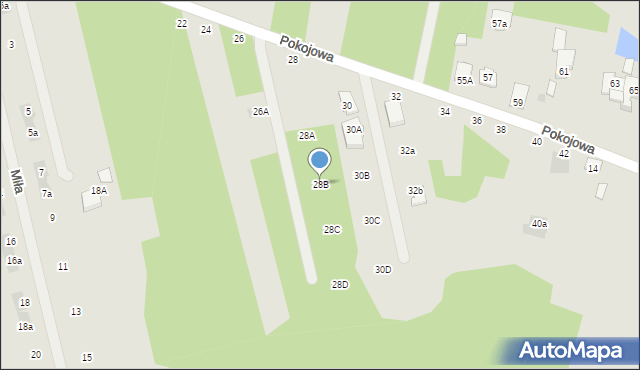 Otwock, Pokojowa, 28B, mapa Otwock