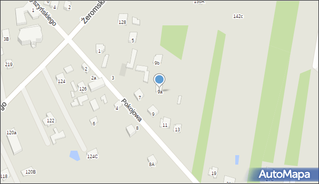 Otwock, Pokojowa, 9a, mapa Otwock