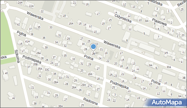 Otwock, Polna, 26, mapa Otwock